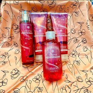 Bed Bath Bodyworks Twisted Peppermint Bundle